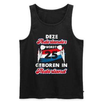 25 Birthday Dutch Holland 25 years Say - Men's Premium Organic Tank Top - black - Front - AI Model Male 178 light (178cm)
