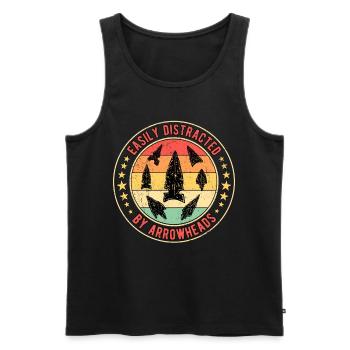 Arrowhead Hunter Easily Distracted By Arrowheads - Männer Premium Bio Tank Top - Schwarz - Vorne - Michal (187cm)