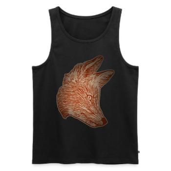 Fuchs Waldtier Design mit Tierkopf - Männer Premium Bio Tank Top - Schwarz - Vorne - AI Model Male 178 light (178cm)