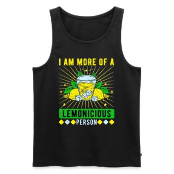 Vendeur de limonade Lemonicious Person - Débardeur bio Premium Homme - noir - Devant - AI Model Male 178 light (178cm)