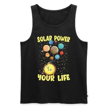 Solar Power Your Life für einen Hobby Astronomen - Männer Premium Bio Tank Top - Schwarz - Vorne - AI Model Male 178 light (178cm)