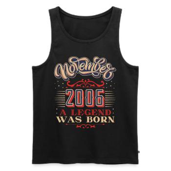 2006, birthday, November 2006, 11 2006, 11-2006 - Men's Premium Organic Tank Top - black - Front - Michal (187cm)