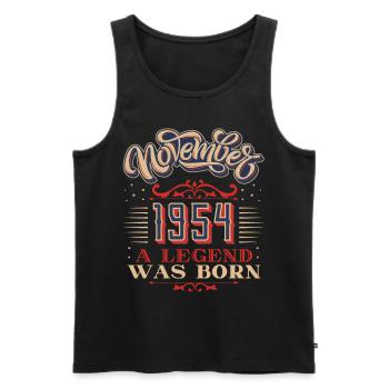 1954, birthday, November 1954, 11.1954, 11-1954 - Men's Premium Organic Tank Top - black - Front - AI Model Male 178 light (178cm)