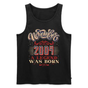 2004, birthday, November 2004, 11.2004, 11-2004 - Men's Premium Organic Tank Top - black - Front - AI Model Male 178 light (178cm)