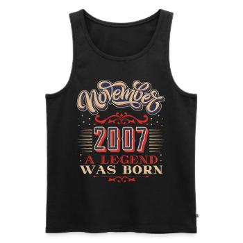 2007, birthday, November 2007, 11.2007, 11-2007 - Men's Premium Organic Tank Top - black - Front - Michal (187cm)
