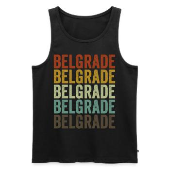 Belgrade Serbie Rétro Vintage - Débardeur bio Premium Homme - noir - Devant - Michal (187cm)