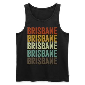 Brisbane Australia Retro Vintage - Men's Premium Organic Tank Top - black - Front - Michal (187cm)
