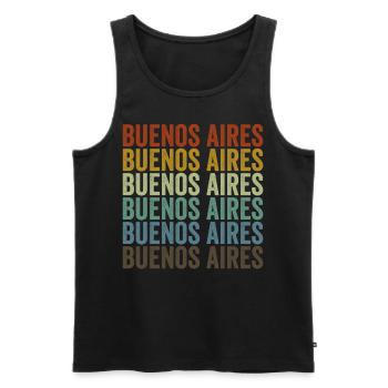 Buenos Aires Argentine Rétro Vintage - Débardeur bio Premium Homme - noir - Devant - AI Model Male 178 light (178cm)