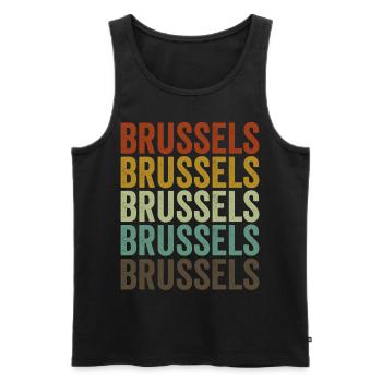 Brussels Belgium Retro Vintage - Men's Premium Organic Tank Top - black - Front - Michal (187cm)