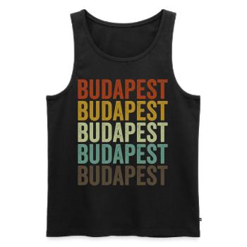 Budapest Hongrie Rétro Vintage - Débardeur bio Premium Homme - noir - Devant - AI Model Male 178 light (178cm)