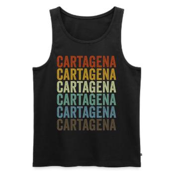 Carthagène Colombie Rétro Vintage - Débardeur bio Premium Homme - noir - Devant - Michal (187cm)