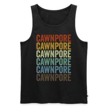 Cawnpore India Rétro Vintage - Débardeur bio Premium Homme - noir - Devant - Michal (187cm)