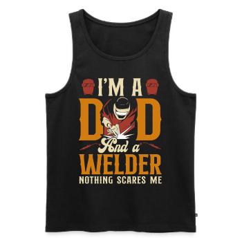 Welder Welding Dad Father Vintage - Men's Premium Organic Tank Top - black - Front - AI Model Male 178 light (178cm)
