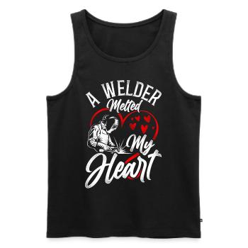 Welder Welding Girlfriend - Männer Premium Bio Tank Top - Schwarz - Vorne - AI Model Male 178 light (178cm)