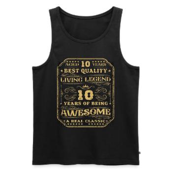 10 Geburtstag 10 Jahre Mann 10 jahre legende 10 - Männer Premium Bio Tank Top - Schwarz - Vorne - Michal (187cm)
