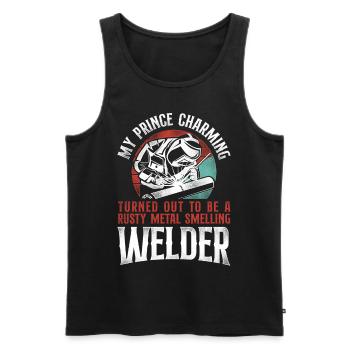 Welder Welding Girlfriend Vintage - Männer Premium Bio Tank Top - Schwarz - Vorne - AI Model Male 178 light (178cm)