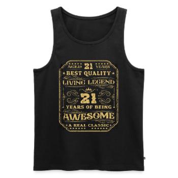 21 birthday 21 years man 21 years legendary 21 - Men's Premium Organic Tank Top - black - Front - AI Model Male 178 light (178cm)