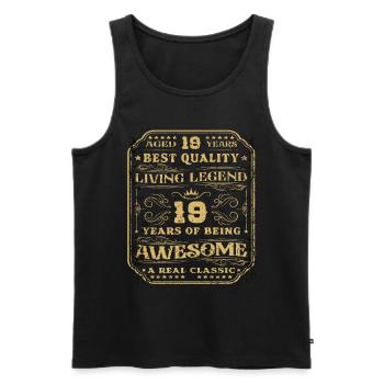 19 Geburtstag 19 Jahre Mann 19 jahre legende 19 - Männer Premium Bio Tank Top - Schwarz - Vorne - AI Model Male 178 light (178cm)