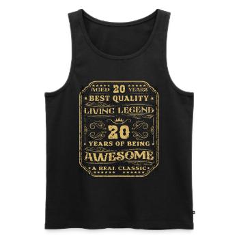 20 birthday 20 years man 20 years legendary 20 - Men's Premium Organic Tank Top - black - Front - AI Model Male 178 light (178cm)