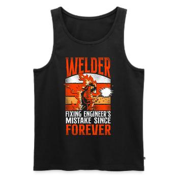 Welder Welding Vintage Welder - Männer Premium Bio Tank Top - Schwarz - Vorne - AI Model Male 178 light (178cm)