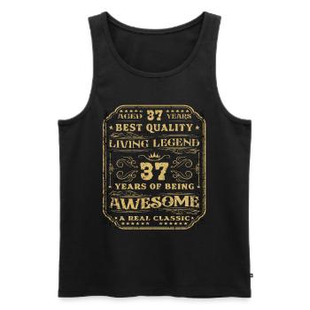 37 birthday 37 years man 37 years legendary 37 - Men's Premium Organic Tank Top - black - Front - AI Model Male 178 light (178cm)