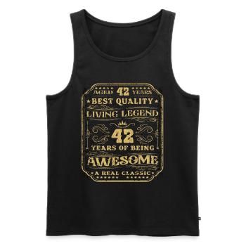 42 birthday 42 years man 42 years legendary 42 - Men's Premium Organic Tank Top - black - Front - AI Model Male 178 light (178cm)
