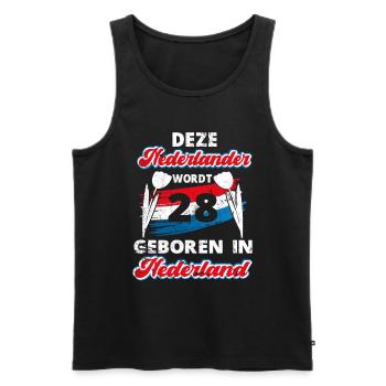 28 Birthday Dutch Holland 28 years Say - Men's Premium Organic Tank Top - black - Front - AI Model Male 178 light (178cm)