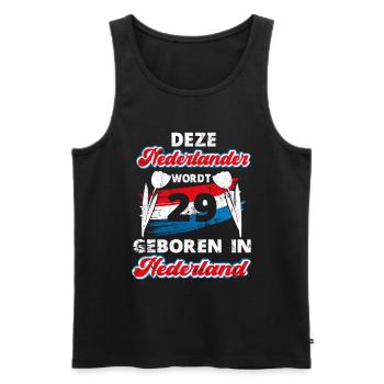 29 Birthday Dutch Holland 29 years Saying - Men's Premium Organic Tank Top - black - Front - AI Model Male 178 light (178cm)