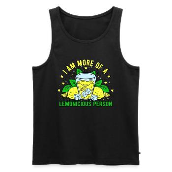 Vendeur de limonade Lemonicious Person - Débardeur bio Premium Homme - noir - Devant - AI Model Male 178 light (178cm)