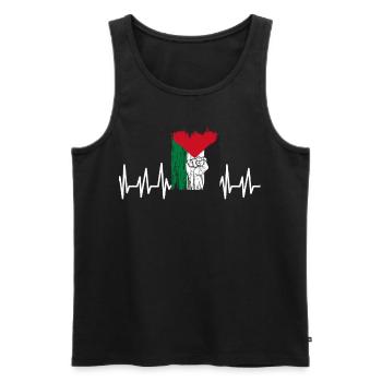 Palestine Cadeau Gratuit Palestine Bande de Gaza - Débardeur bio Premium Homme - noir - Devant - Michal (187cm)