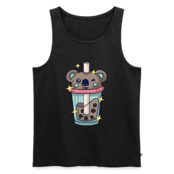 Kpop Koala Korean Pop Bubble Tea Geschenk Kinder - Männer Premium Bio Tank Top - Schwarz - Vorne - AI Model Male 178 light (178cm)