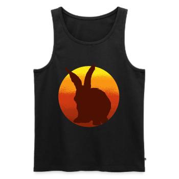 Lapin Tshirt Enfants Vintage Rammler Lapin - Débardeur bio Premium Homme - noir - Devant - AI Model Male 178 light (178cm)