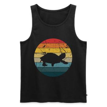 Turtle Tshirt Reptiles Children Men Women - Men's Premium Organic Tank Top - black - Front - AI Model Male 178 light (178cm)