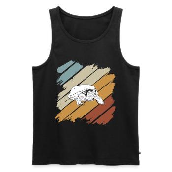 Turtle Relaxed Chill Sea Ocean Beach - Men's Premium Organic Tank Top - black - Front - Michal (187cm)