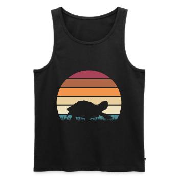 Turtle - Men's Premium Organic Tank Top - black - Front - Michal (187cm)