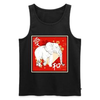 Cadeau d’éléphant pour Proboscis Africa Wilderness Zoo - Débardeur bio Premium Homme - noir - Devant - Michal (187cm)