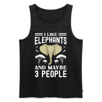 Éléphant - Débardeur bio Premium Homme - noir - Devant - Michal (187cm)