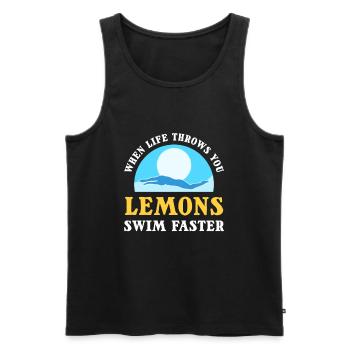 When Life Throws You Lemons, Swim Faster Swimming - Men's Premium Organic Tank Top - black - Front - Michal (187cm)