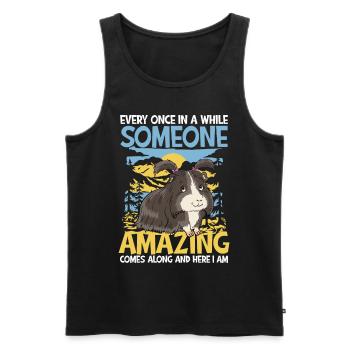 Someone Amazing Comes Along And here I Am - Männer Premium Bio Tank Top - Schwarz - Vorne - Michal (187cm)