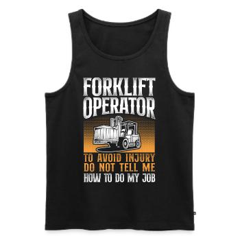 Certified Forklift Truck Operator - Men's Premium Organic Tank Top - black - Front - Michal (187cm)