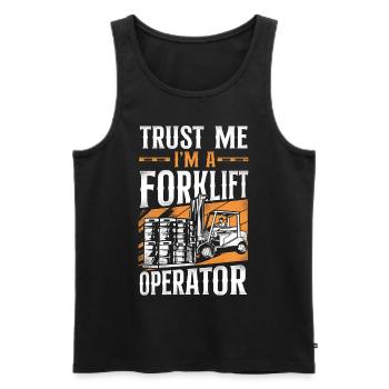 Certified Forklift Truck Operator - Men's Premium Organic Tank Top - black - Front - AI Model Male 178 light (178cm)