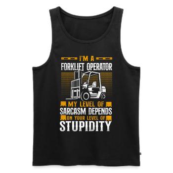 Certified Forklift Truck Operator - Men's Premium Organic Tank Top - black - Front - AI Model Male 178 light (178cm)