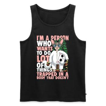 I'm A Person Who Wants To Do Lot Of Things - Männer Premium Bio Tank Top - Schwarz - Vorne - AI Model Male 178 light (178cm)