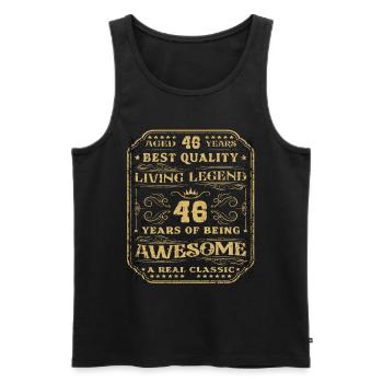 46 Geburtstag 46 Jahre Mann 46 jahre legende 46 - Männer Premium Bio Tank Top - Schwarz - Vorne - AI Model Male 178 light (178cm)