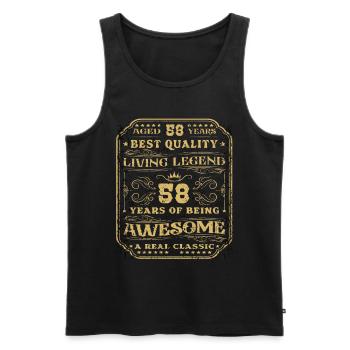 58 birthday 58 years man 58 years legendary 58 - Men's Premium Organic Tank Top - black - Front - AI Model Male 178 light (178cm)