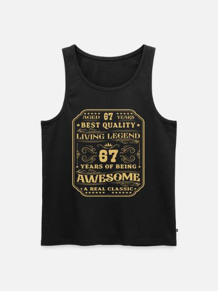 67 fødselsdag 67 år mand 67 år legendarisk 67 - Herre Premium økologisk tanktop - sort