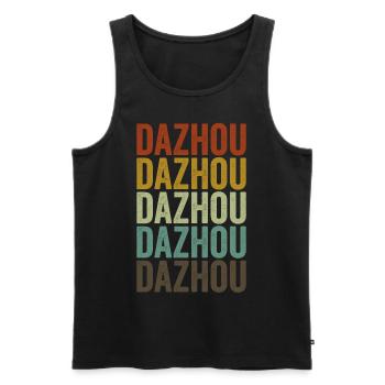 Dazhou Chine Rétro Vintage - Débardeur bio Premium Homme - noir - Devant - Michal (187cm)