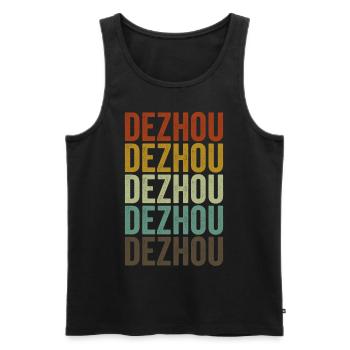 Dezhou Chine Rétro Vintage - Débardeur bio Premium Homme - noir - Devant - Michal (187cm)