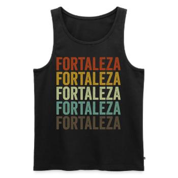 Fortaleza Brésil Rétro Vintage - Débardeur bio Premium Homme - noir - Devant - Michal (187cm)