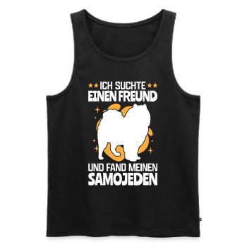 Ich fand meinen Samojede Schlittenhund - Männer Premium Bio Tank Top - Schwarz - Vorne - Michal (187cm)